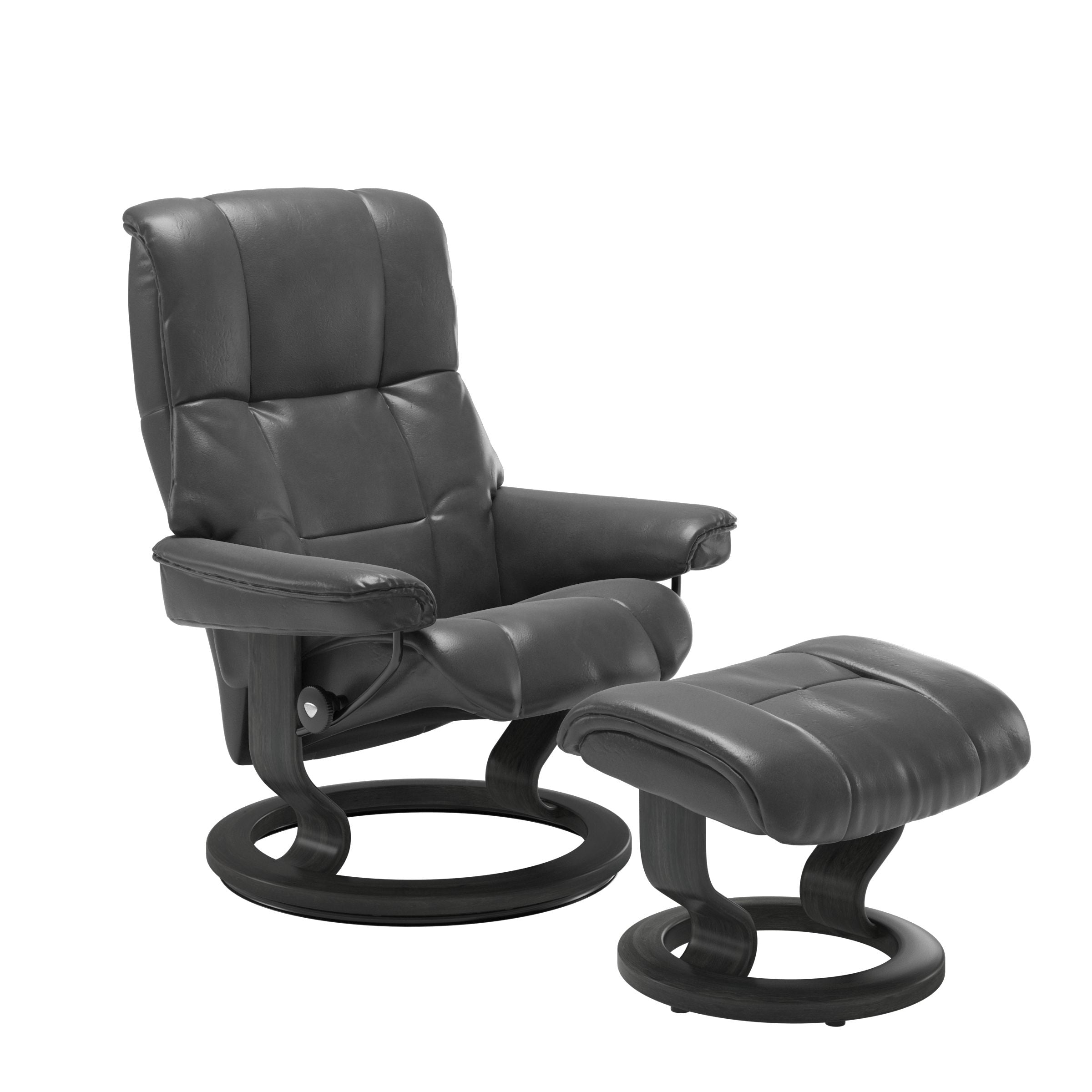 Stressless Mayfair Large Recliner and Ottoman with Classic Base