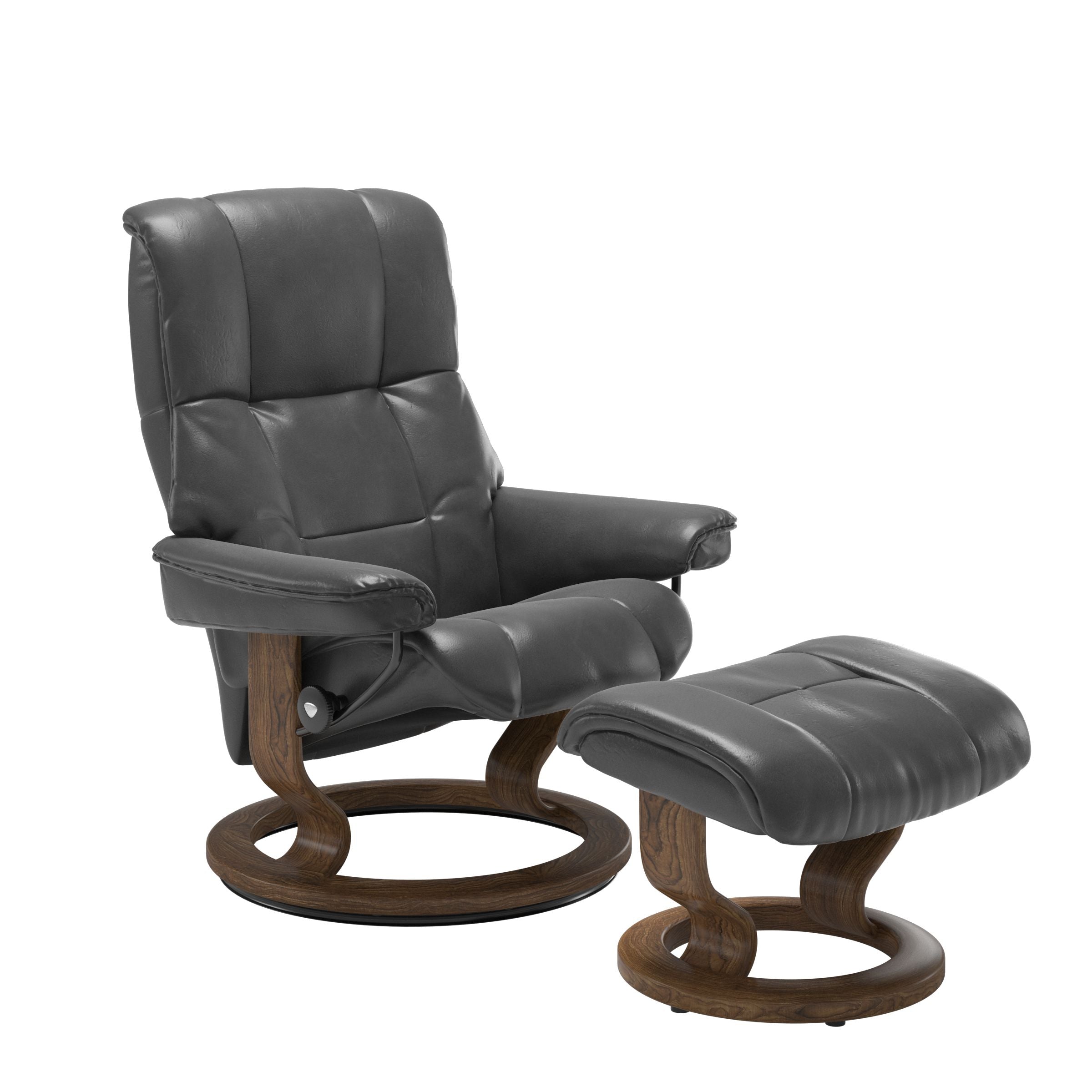 Stressless Mayfair Small Recliner and Ottoman with Classic Base