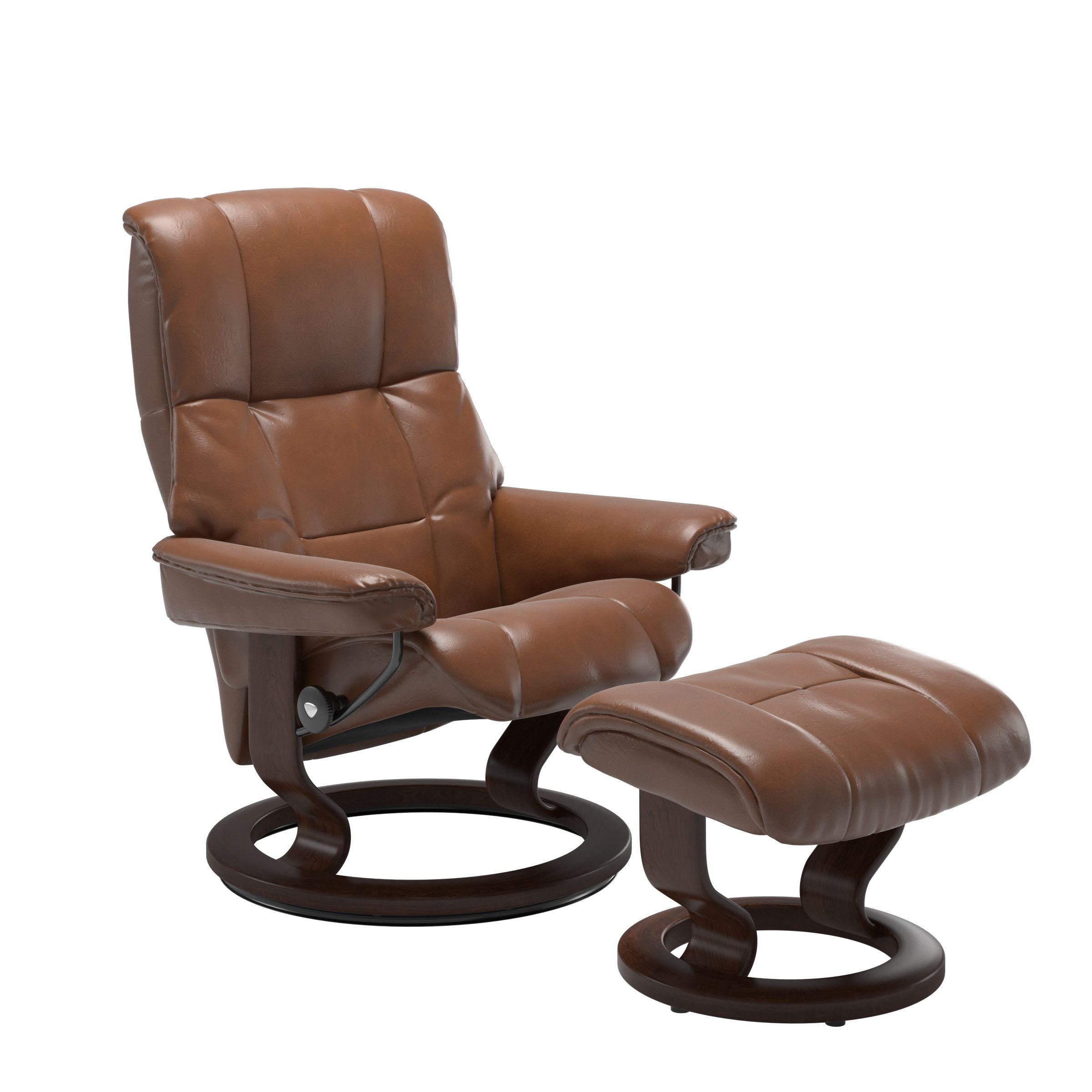 Stressless Mayfair Large Recliner and Ottoman with Classic Base