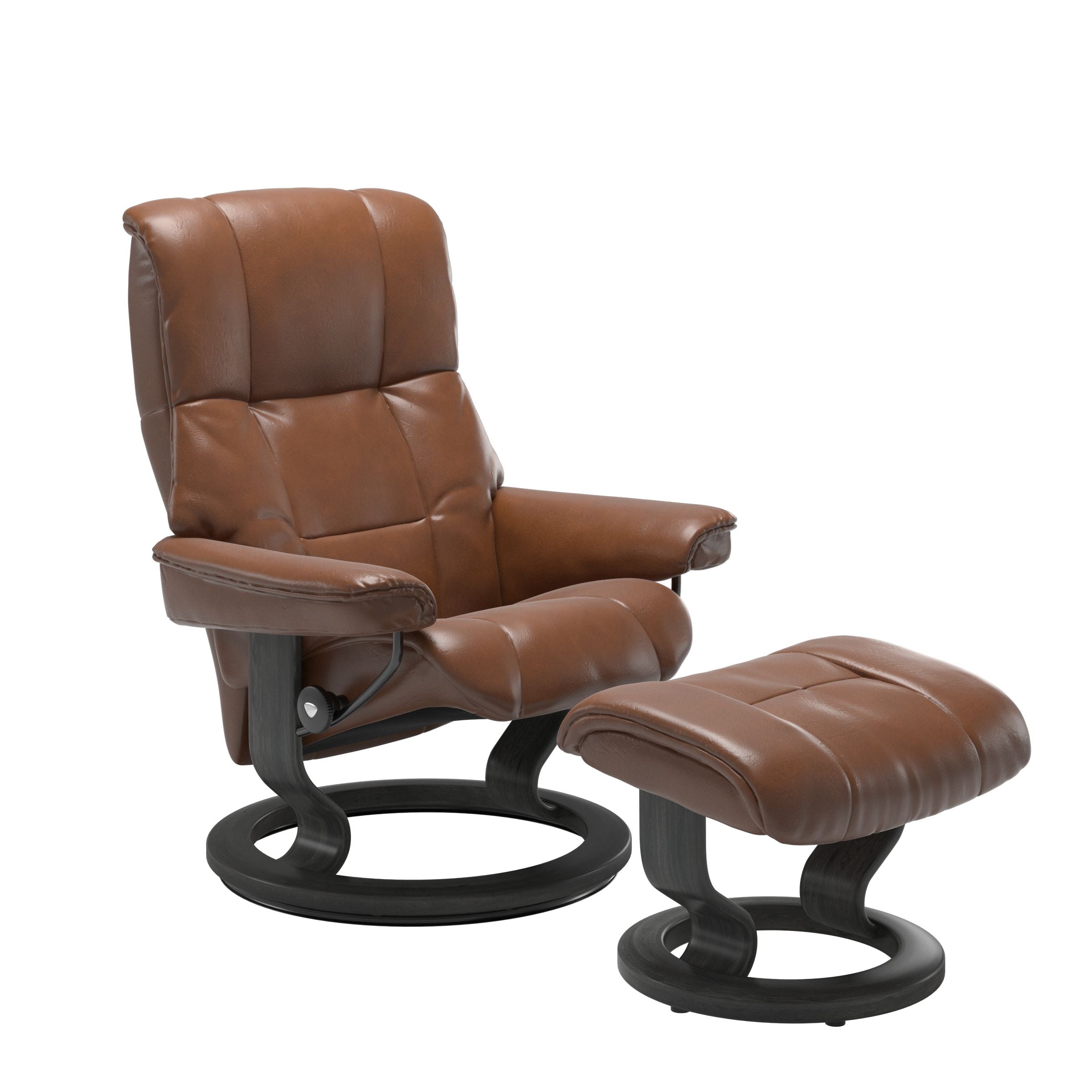Stressless Mayfair Small Recliner and Ottoman with Classic Base