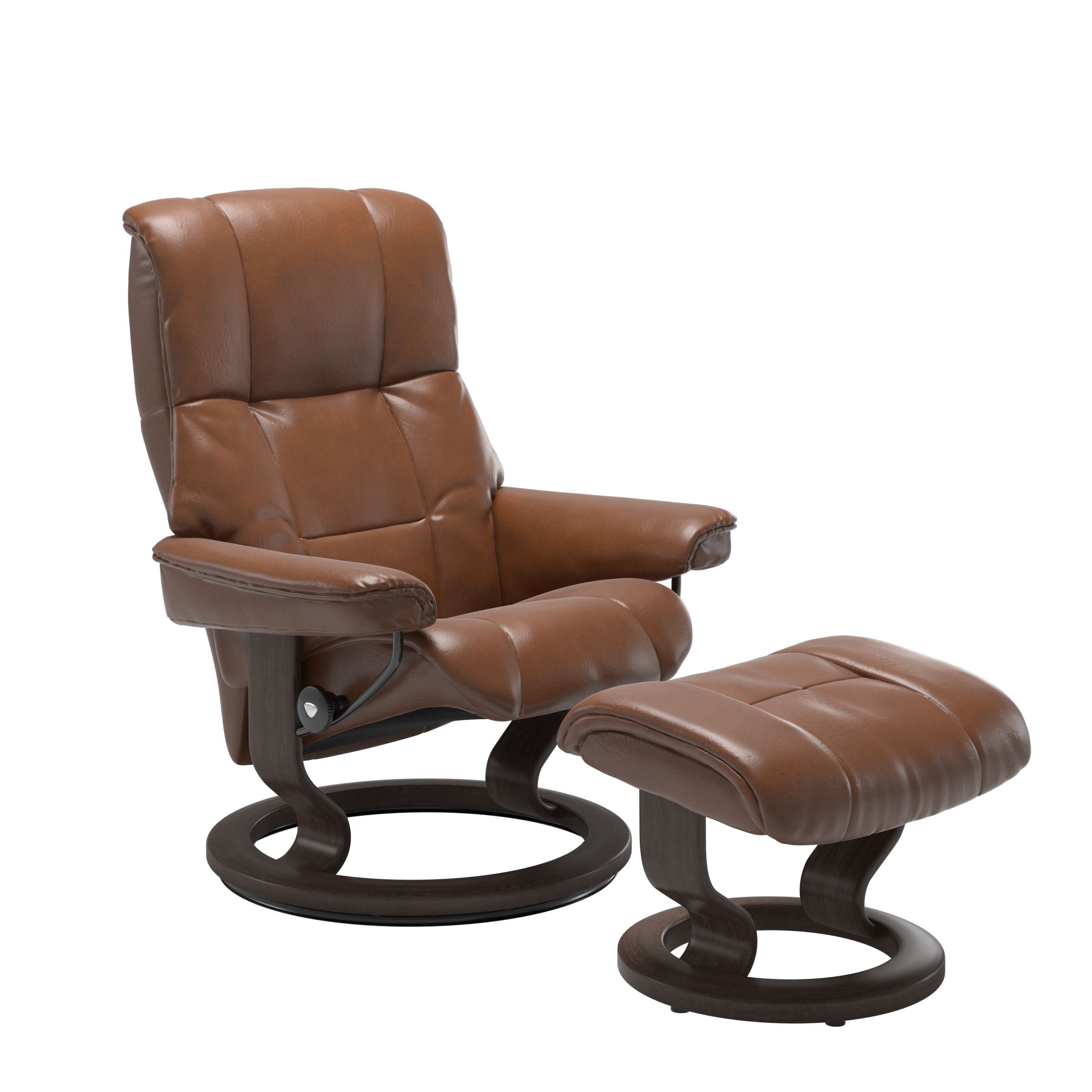 Stressless Mayfair Small Recliner and Ottoman with Classic Base