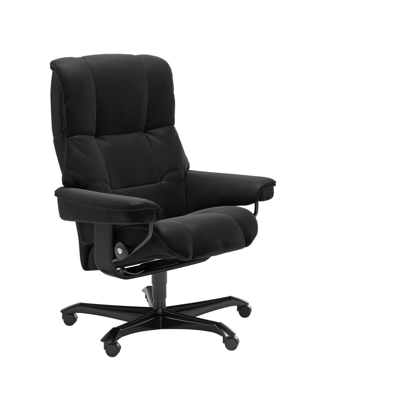 Palmona black Mayfair office chair in with black wooden legs. 