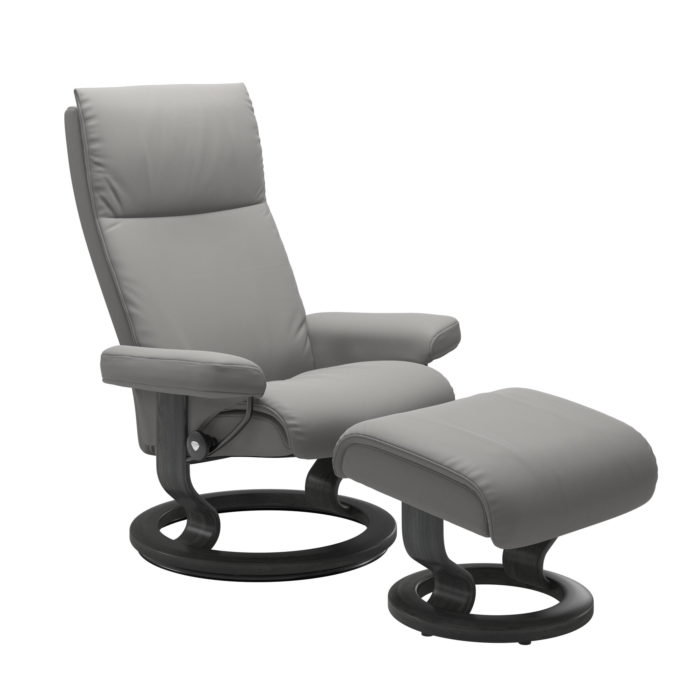Stressless Aura Small Recliner and Ottoman with Classic Base