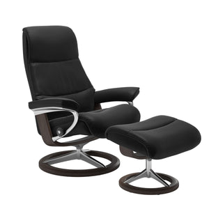 Stressless View Medium Recliner and Ottoman with Signature Base