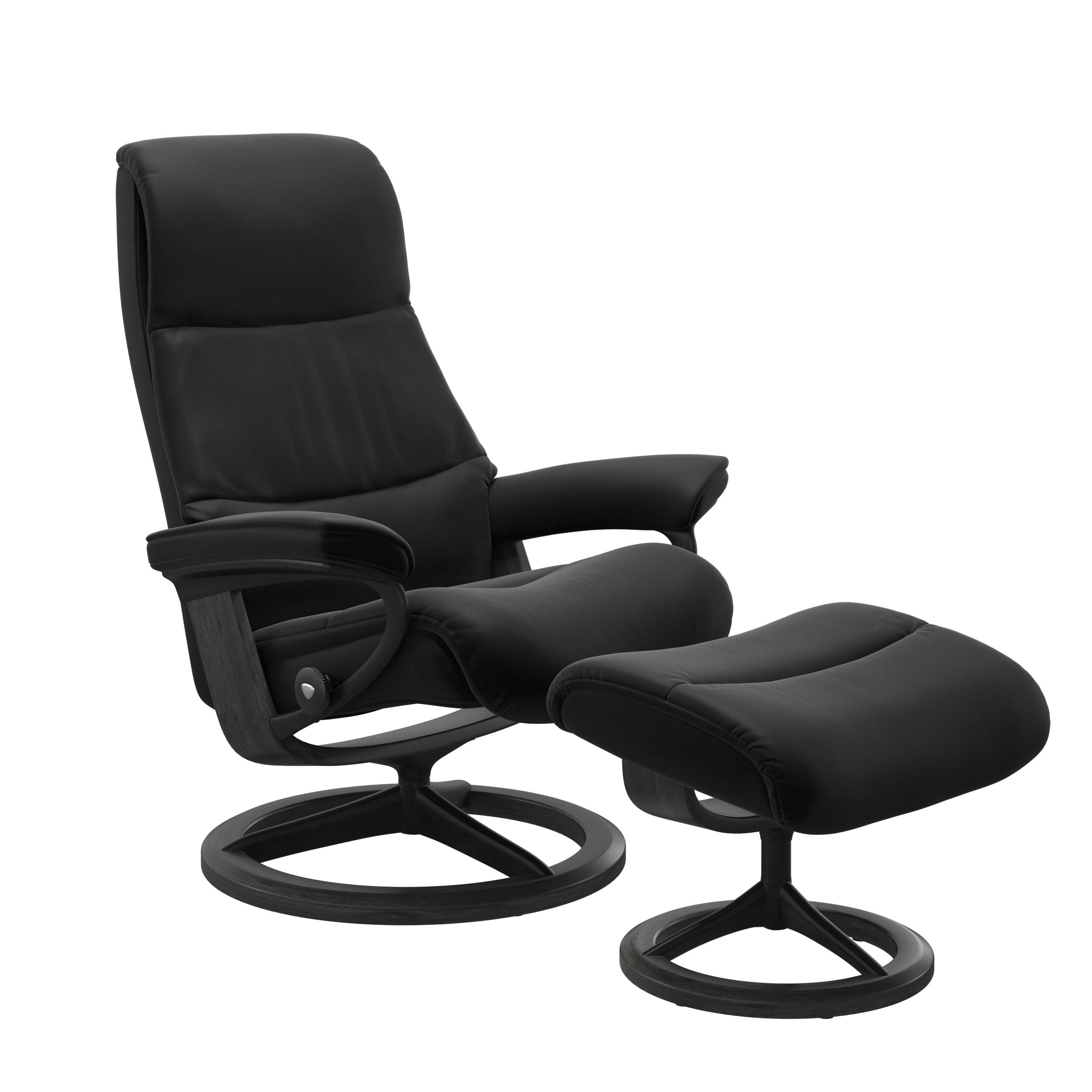 Stressless View Medium Recliner and Ottoman with Signature Base