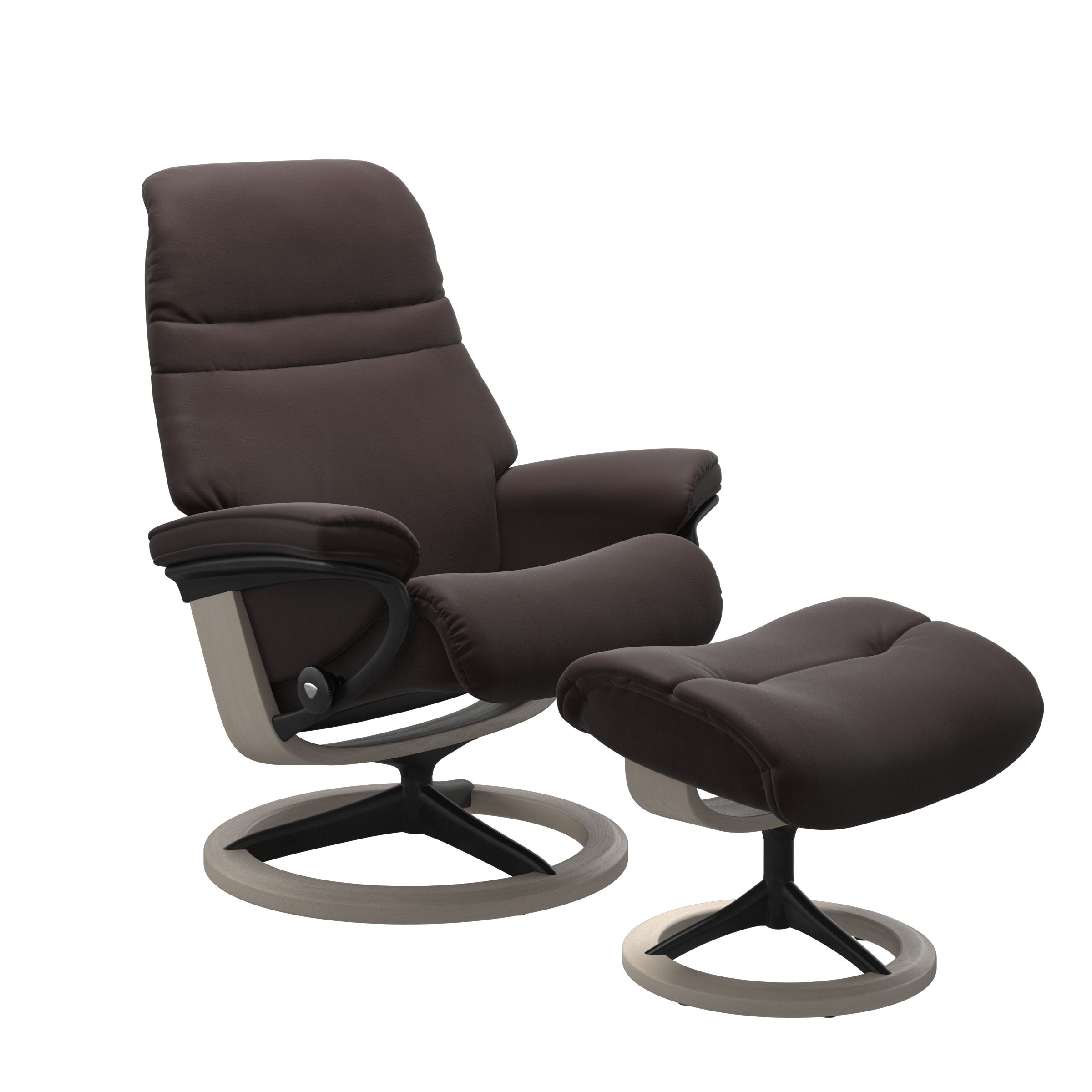 Stressless Sunrise Large Recliner and Ottoman with Signature Base