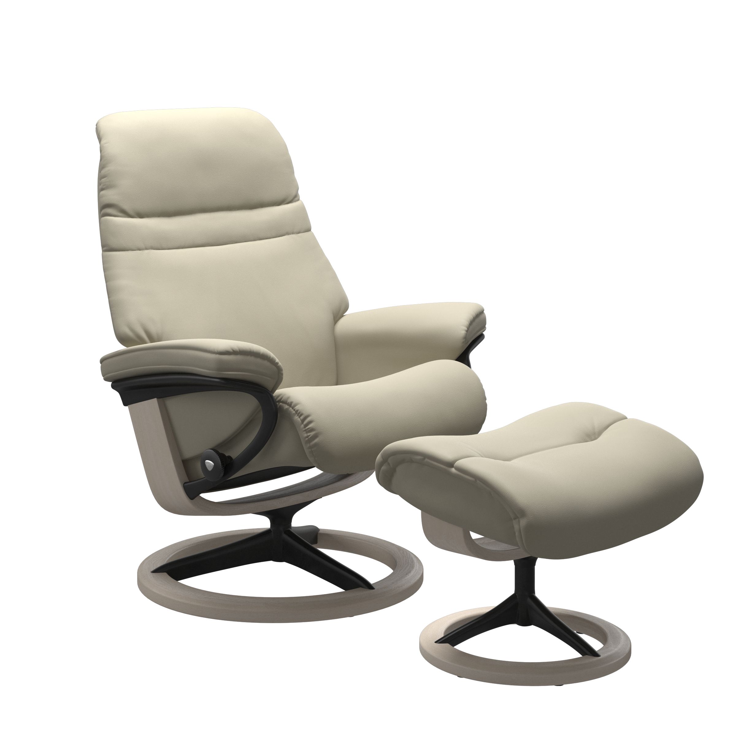 Stressless Sunrise Large Recliner and Ottoman with Signature Base