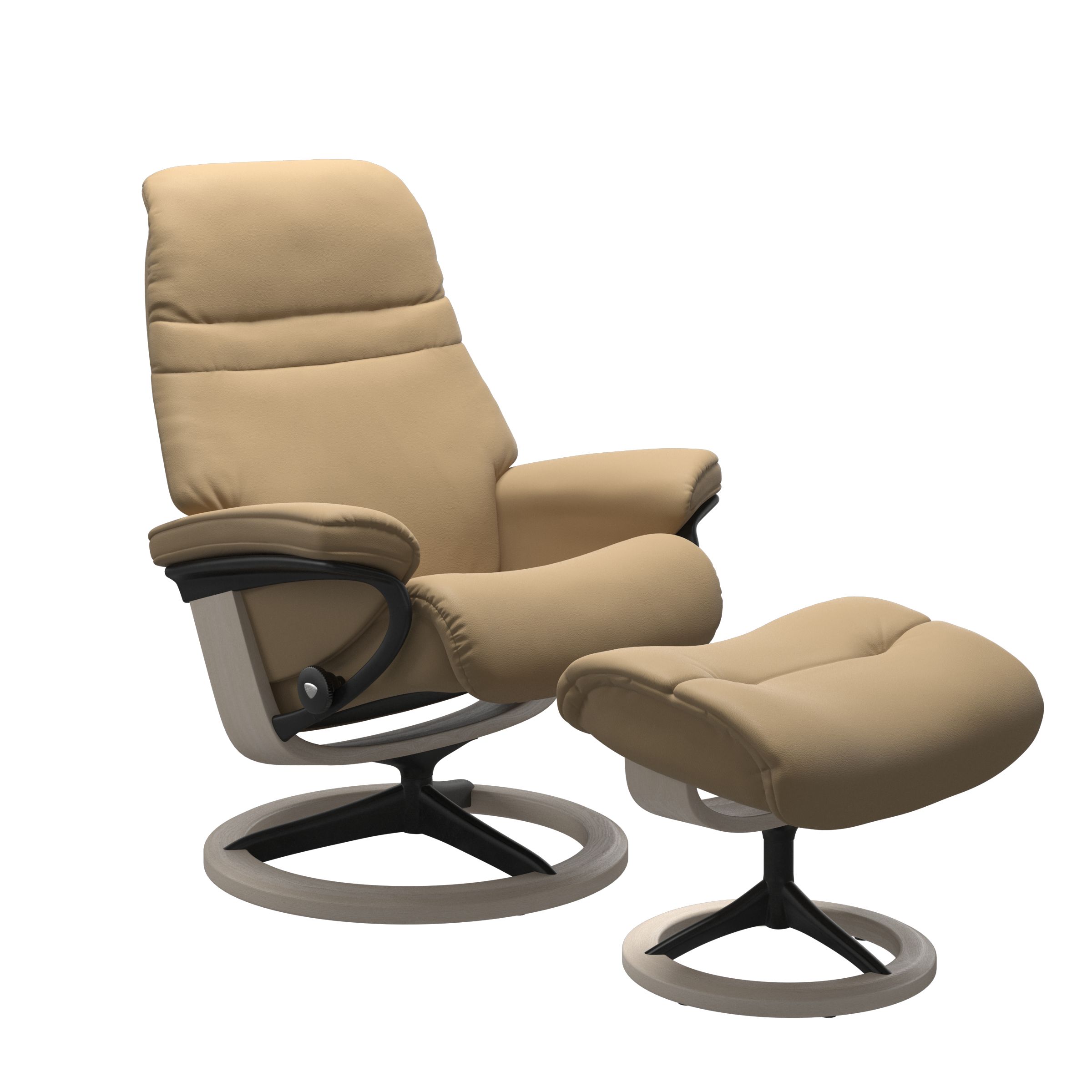 Stressless Sunrise Large Recliner and Ottoman with Signature Base