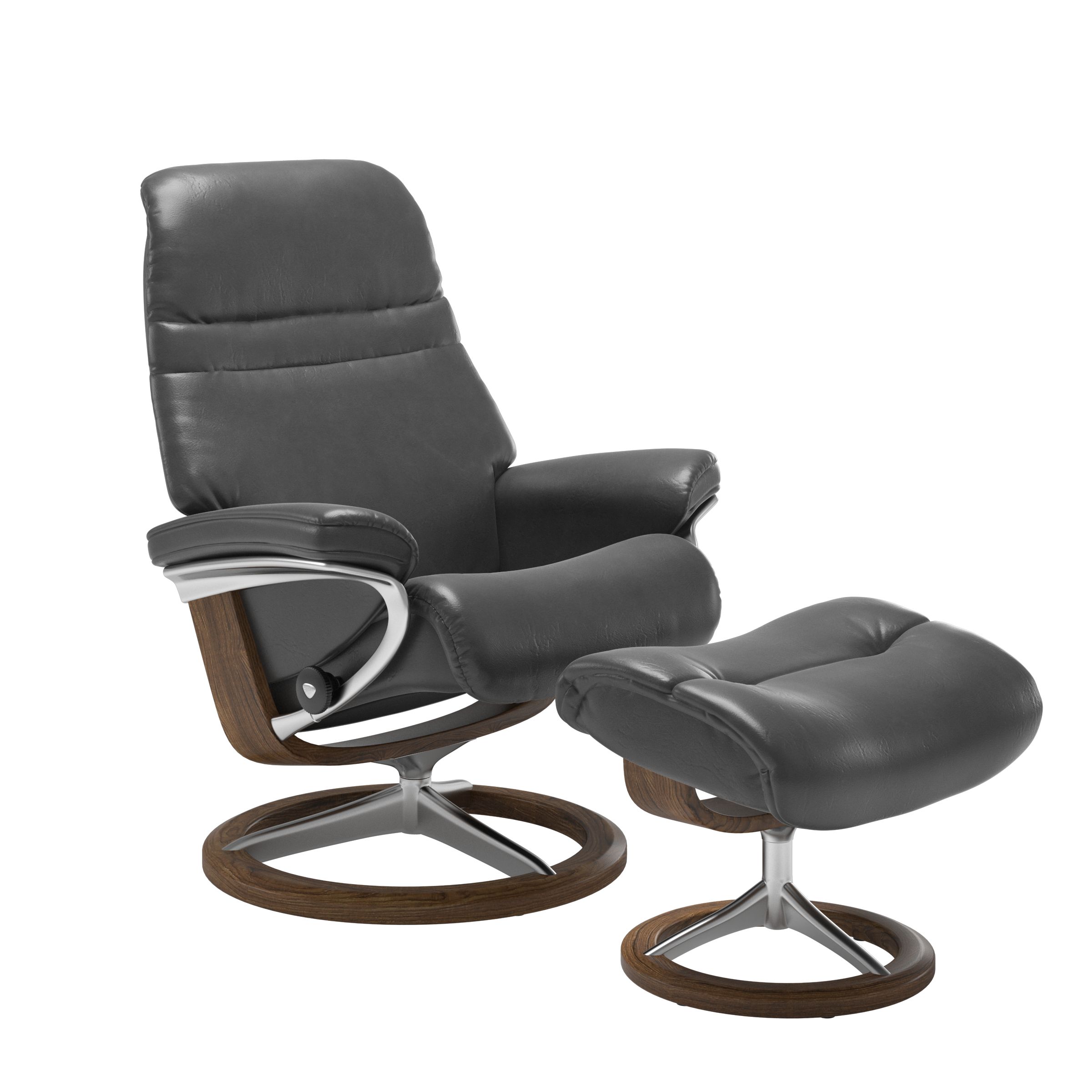 Stressless Sunrise Large Recliner and Ottoman with Signature Base