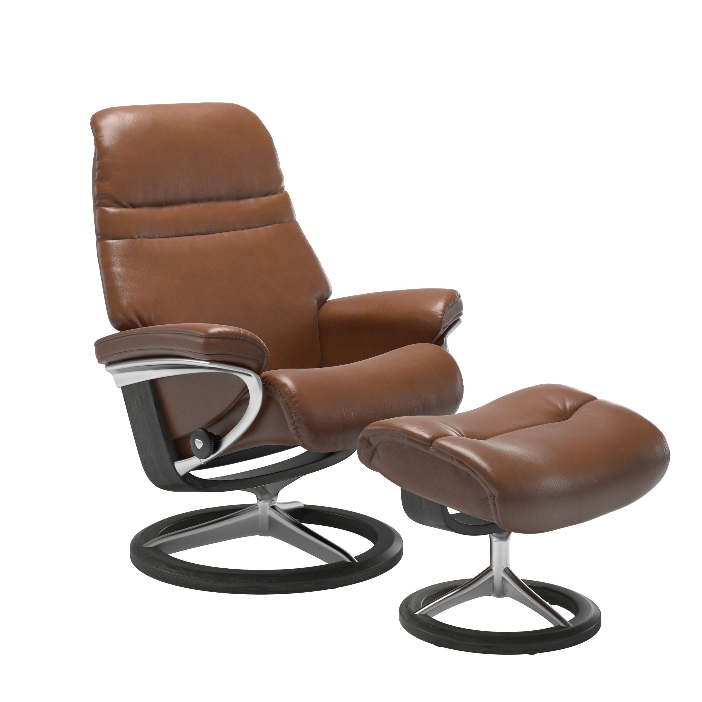 Stressless Sunrise Large Recliner and Ottoman with Signature Base